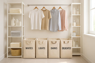 Laundry Room Organization: Sorting Hampers, Shelving, and Hangers