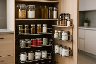 Deep Cabinet Organization: Pull-Out Baskets and Tiered Shelves
