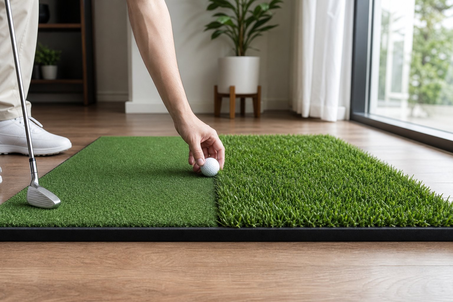 What Makes a Dual-Turf Golf Mat Useful for Practicing Different Shots at Home?