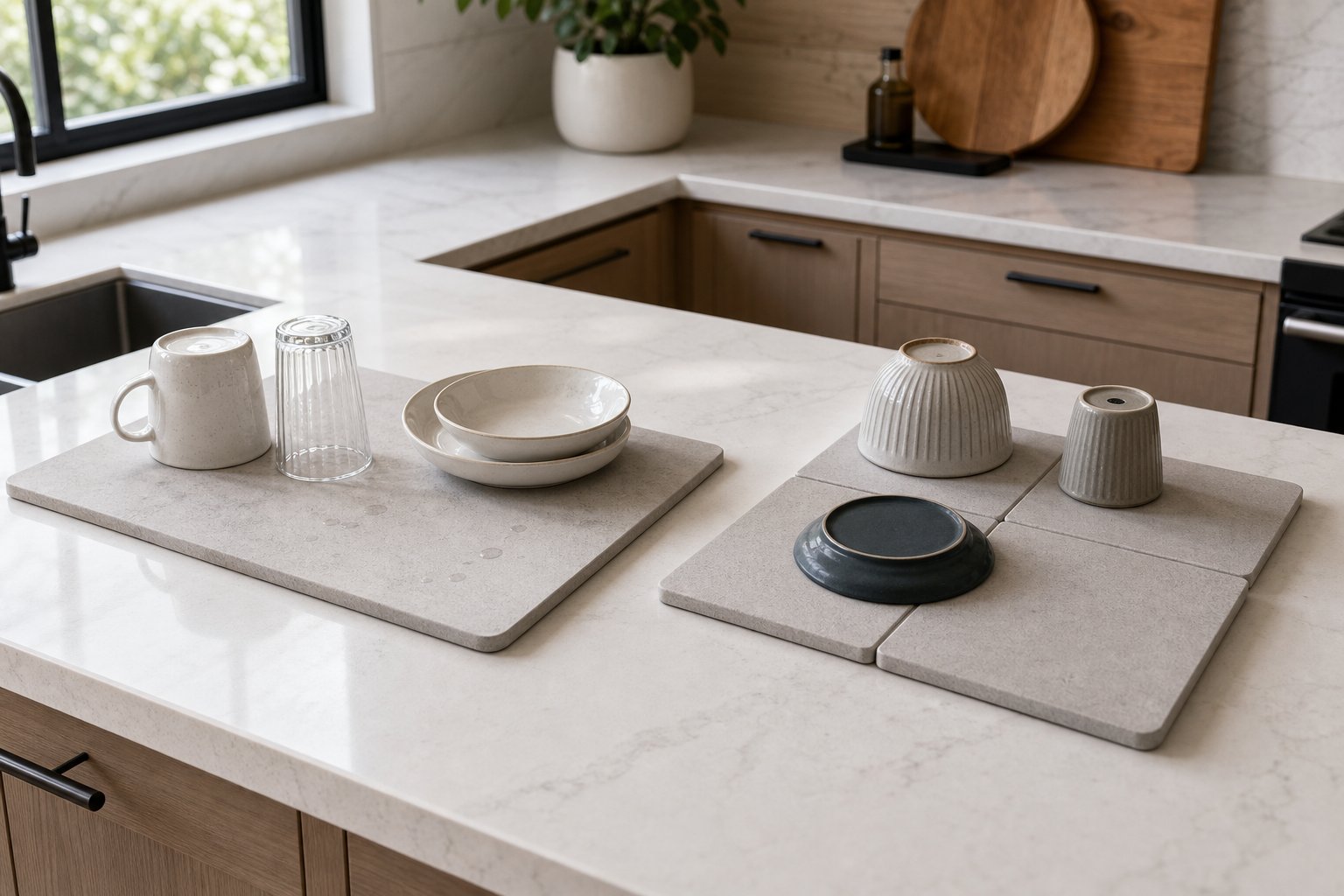 Modular vs One-Piece Stone Drying Mat: Which Setup Fits Your Kitchen Counter Better?