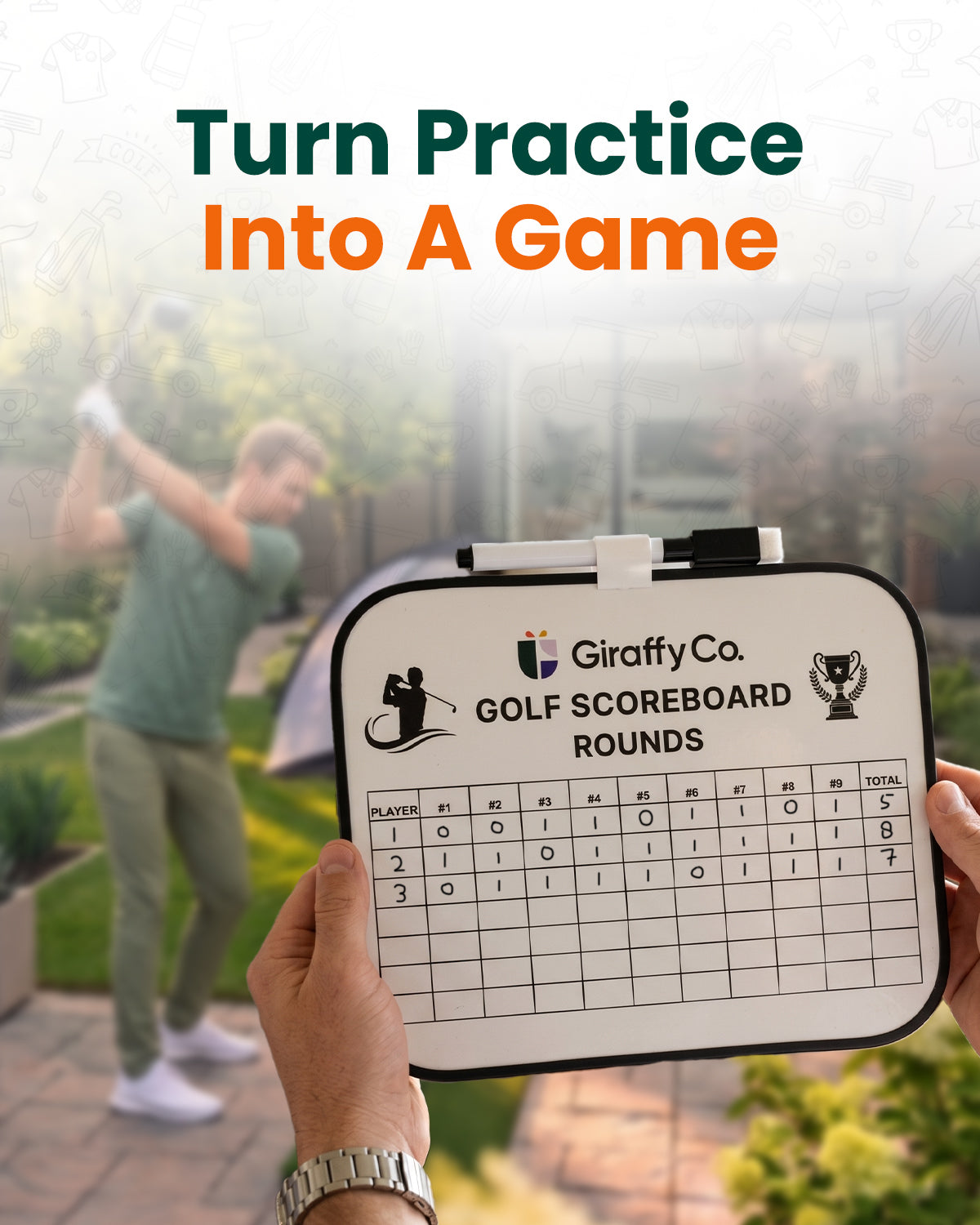 Golf Practice Net with Dual-Turf Mat