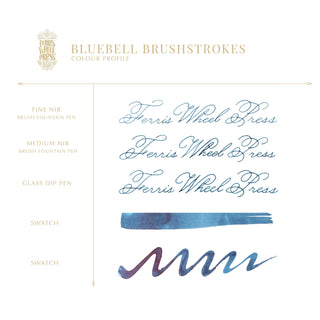 Bluebell Brushstrokes Fountain Pen Inks - 10ml Bottled | Ferris Wheel Press