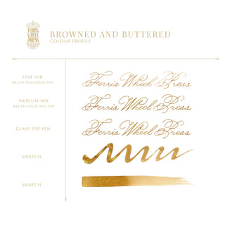 Browned and Buttered Fountain Pen Inks - 10ml Bottled | Ferris Wheel Press