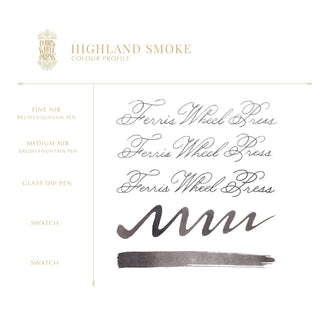 Highland Smoke Fountain Pen Inks - 10ml Bottled | Ferris Wheel Press