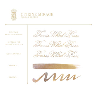 Citrine Mirage Fountain Pen Inks - 10ml Bottled | Ferris Wheel Press
