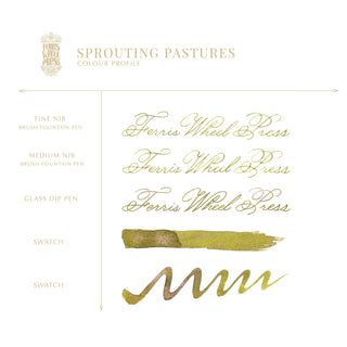 Sprouting Pastures Fountain Pen Inks - 10ml Bottled | Ferris Wheel Press