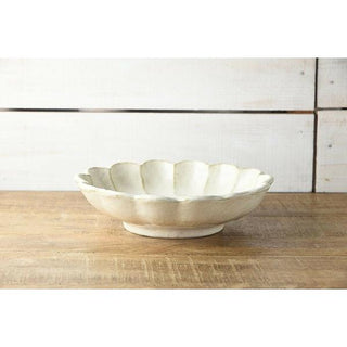 Kaneko Kohyo - Main Dish Bowl - White - Rinka Series - Handcrafted Japanese Mino Ware