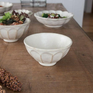 Kaneko Kohyo - Rice Bowl - White - Rinka Series - Handcrafted Japanese Mino Ware