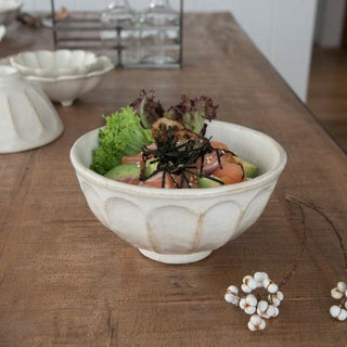 Kaneko Kohyo - Rice Bowl - White - Rinka Series - Handcrafted Japanese Mino Ware