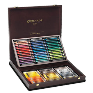 Caran d'Ache Neocolor II Water-Soluble Wax Pastel - Wooden Box Set of 84