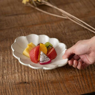 Kaneko Kohyo - Small Plate - White - Rinka Series - Handcrafted Japanese Mino Ware