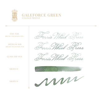 Galeforce Green Fountain Pen Inks - 10ml Bottled | Ferris Wheel Press