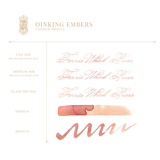 Oinking Embers Fountain Pen Inks - 85ml Bottled | Ferris Wheel Press