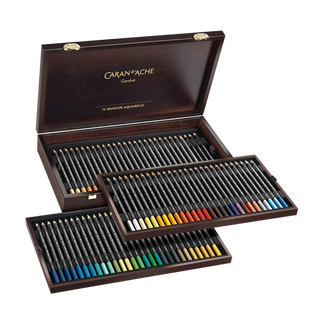 Caran d'Ache Museum Aquarelle Colour Pencil - Wooden Box Set of 76