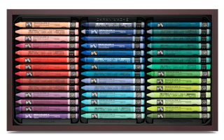 Caran d'Ache Neocolor II Water-Soluble Wax Pastel - Wooden Box Set of 84