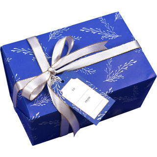 Paperplay Gift Wrapping Paper - Blue Floral Plant