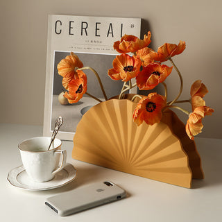 Folding Fan Ceramic Vase - Yellow
