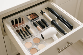 Bathroom Drawer Organization: Makeup Trays, Hair Tool Holders, and More