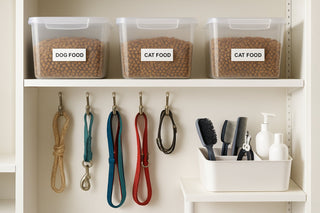 Pet Supplies Storage: Food Bins, Leash Hooks, and Grooming Caddies