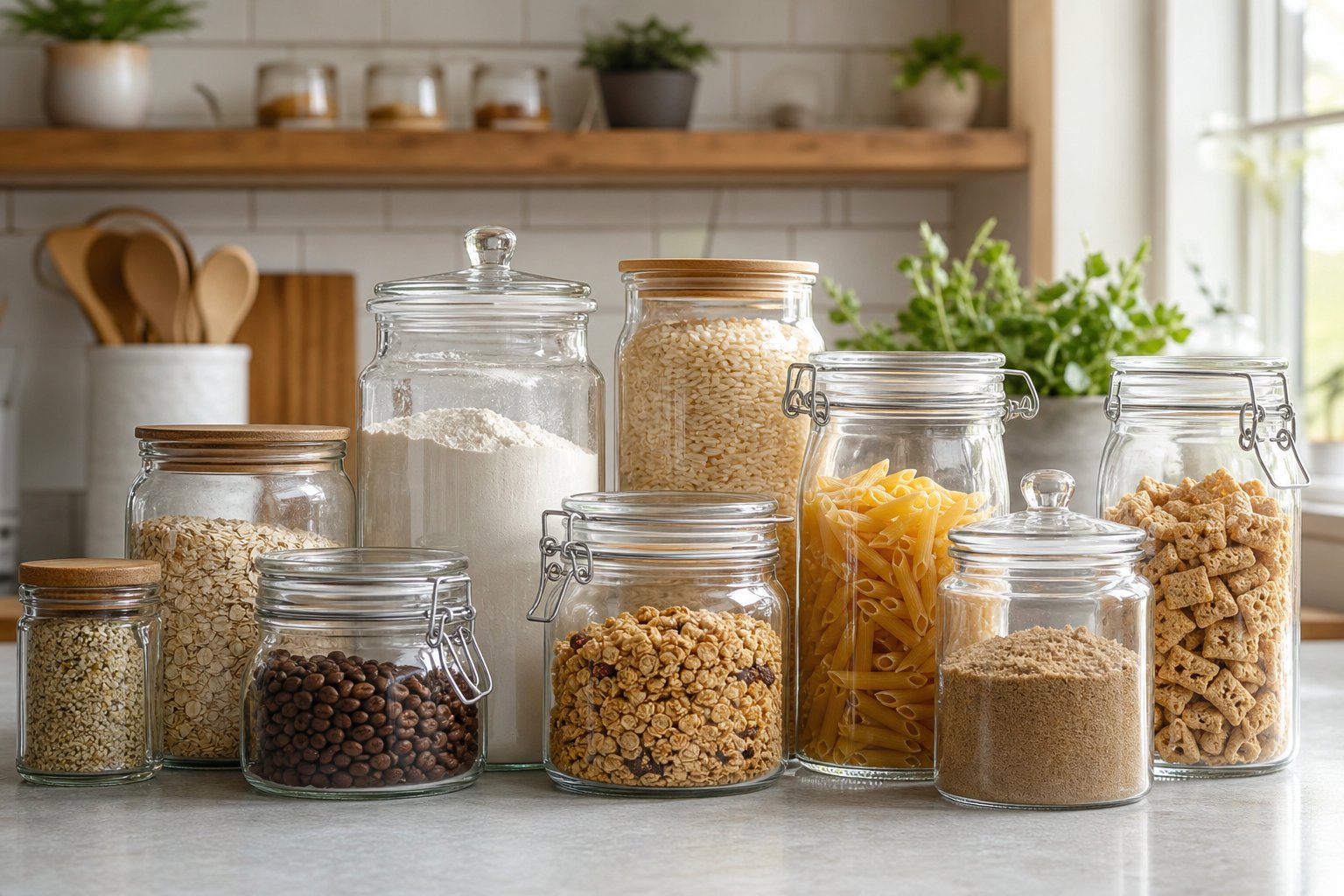 How to Choose Glass Jar Sizes for Flour, Rice, Pasta, Cereal, and Coffee