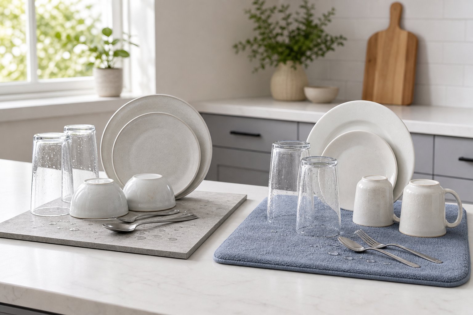 Stone Drying Mat vs Microfiber Dish Mat: Which Is Better for Everyday Dish Drying?