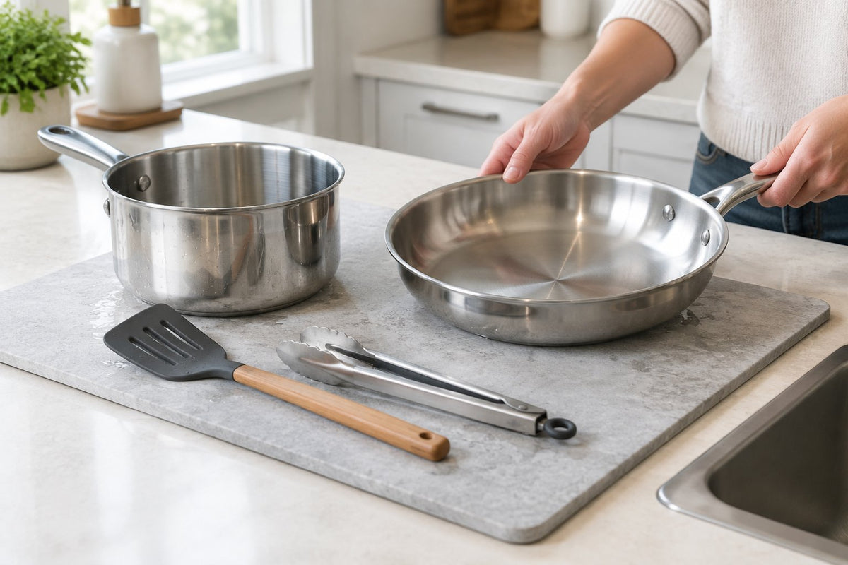 Can You Dry Pots, Pans, and Cookware on a Stone Drying Mat?