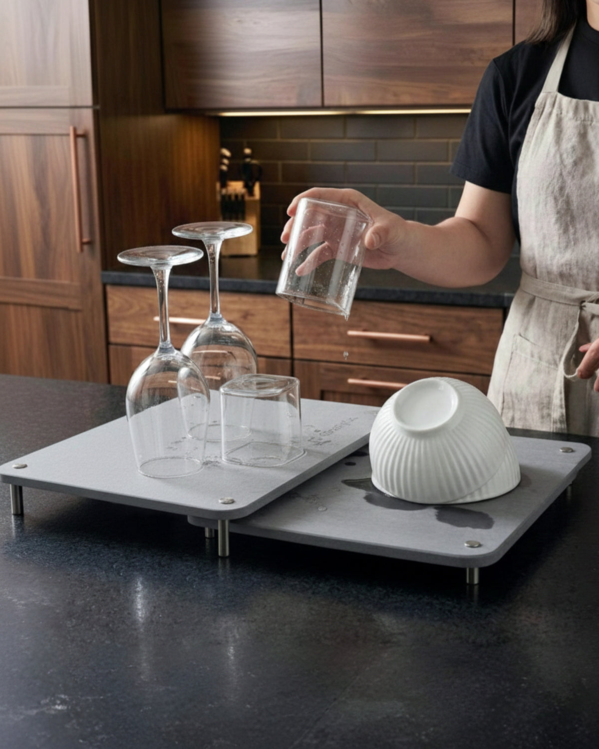 Tapis égouttoir en pierre – Duo Compact