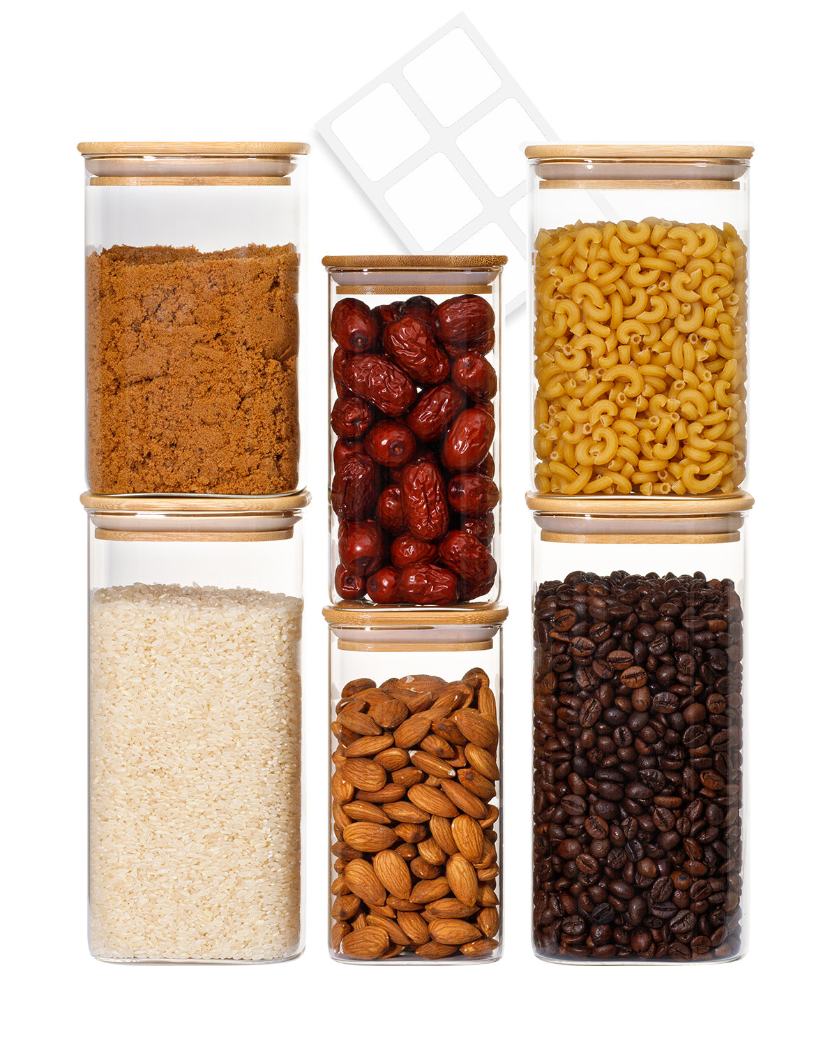 Bocaux carrés en verre