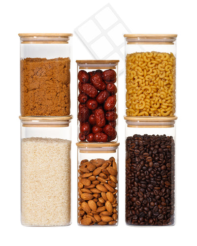 Bocaux carrés en verre