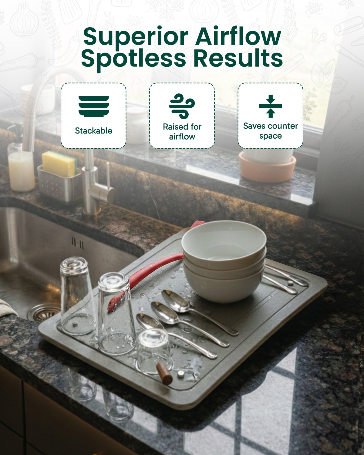 Tapis de séchage en pierre – Grande Solo