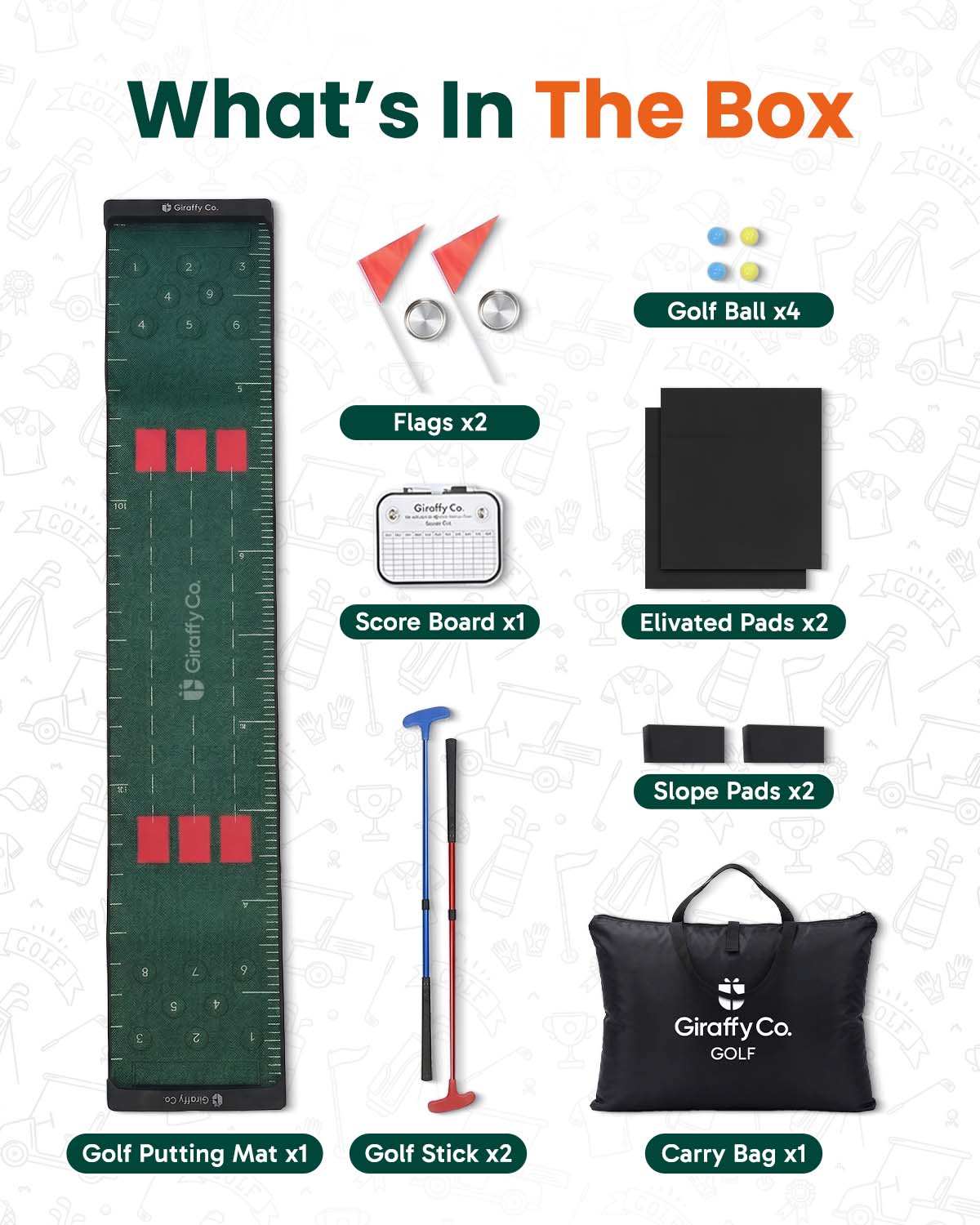 Golf Putting Mat Set