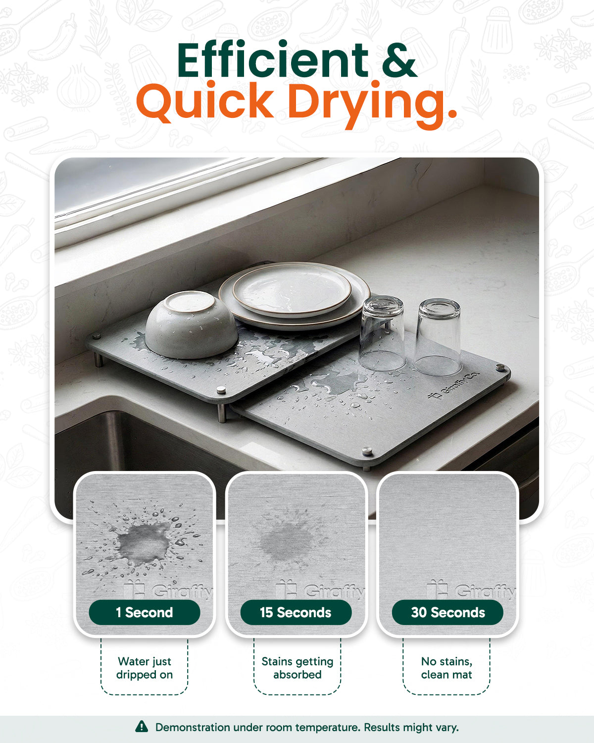 Tapis égouttoir en pierre – Duo Compact