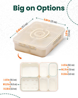Portable snack box with compartments
