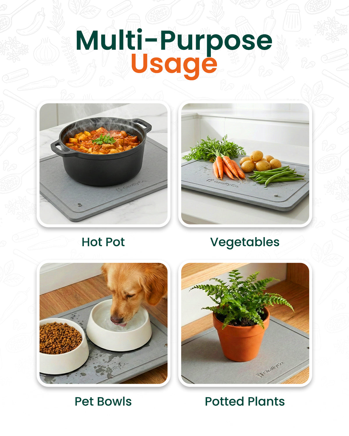 Tapis de séchage en pierre – Grande Solo