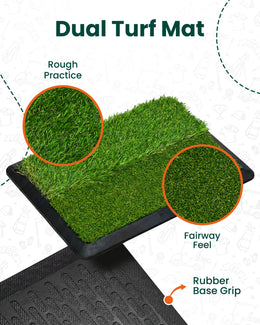 Golf practice net set with turf mat
