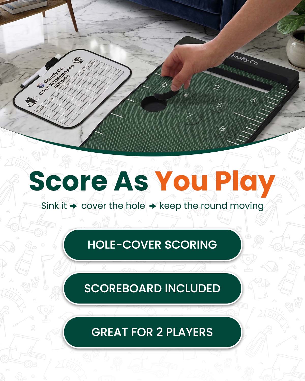 Golf Putting Mat Set