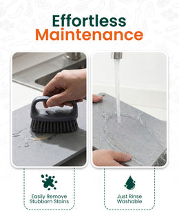 Dish drying stone mat with raised rods for better airflow