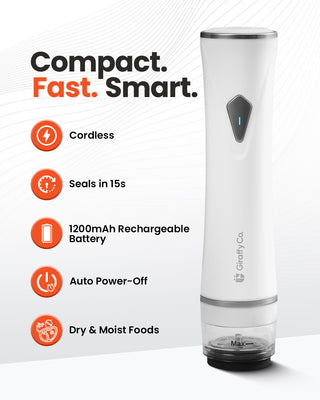 White handheld Vacuum Sealer Machine (Pump Only Replacement) with visible water tank by Giraffy Co.