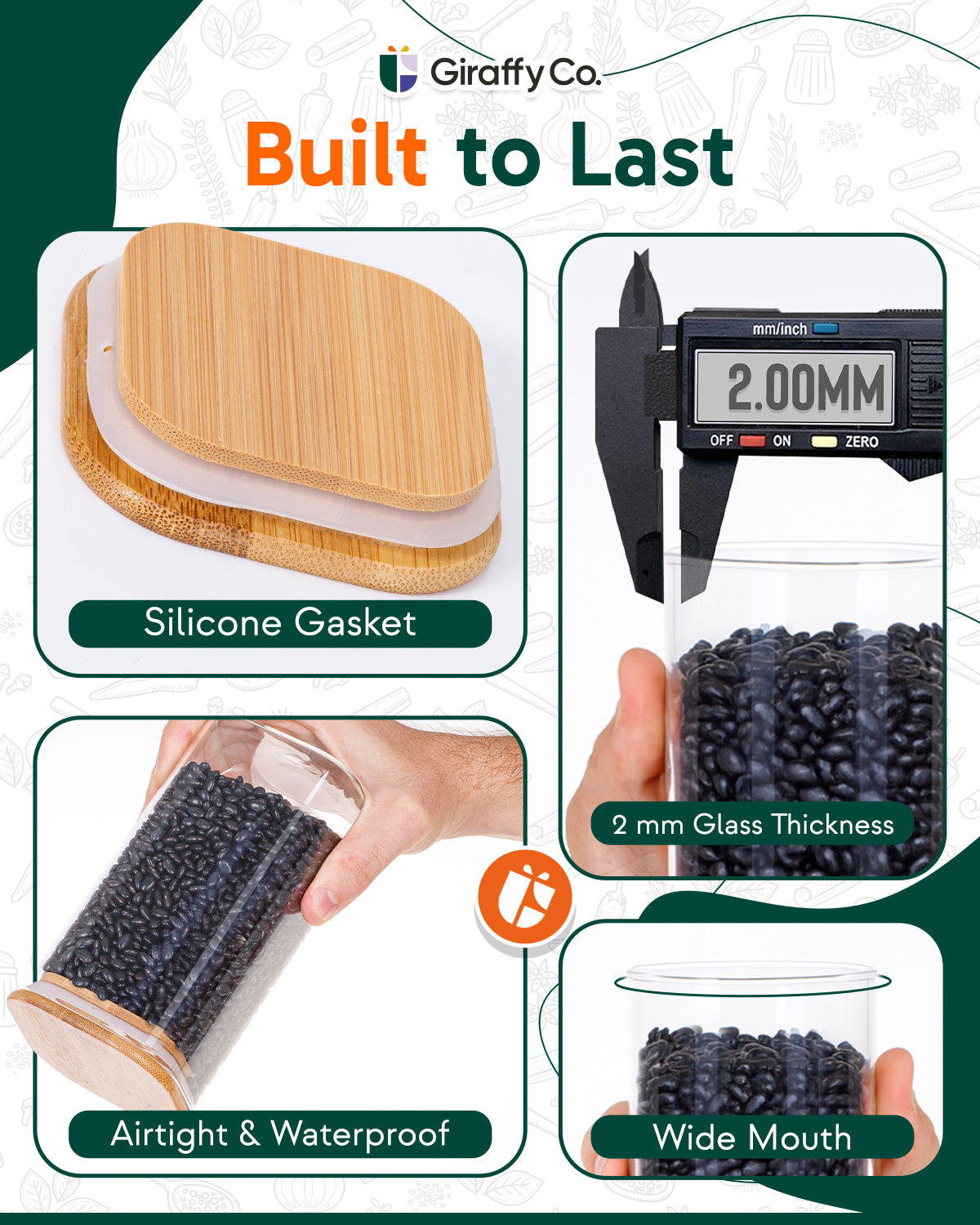 Bocaux carrés en verre