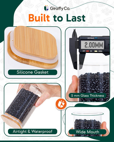 Bocaux carrés en verre