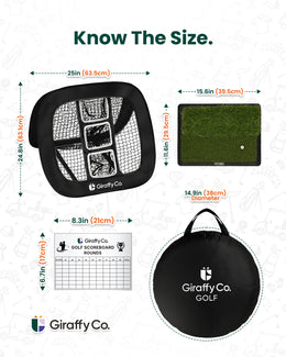 Golf chipping net with bag