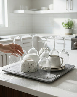 Grande Solo stone drying mat with raised drying rods