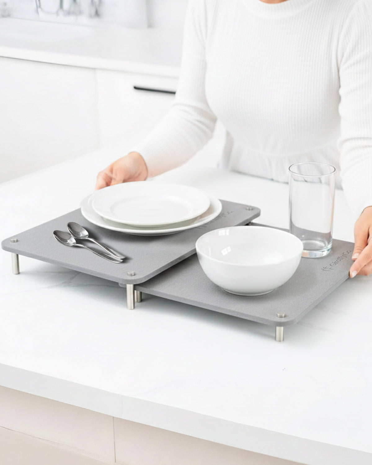 Tapis égouttoir en pierre – Duo Compact