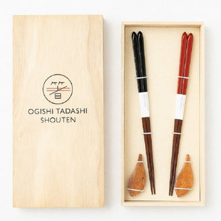 Ogishi Tadashi Shoten Wooden Chopstick Rest Pair Set