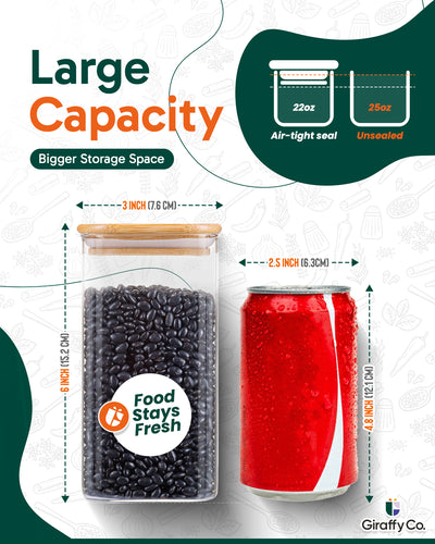 Bocaux carrés en verre