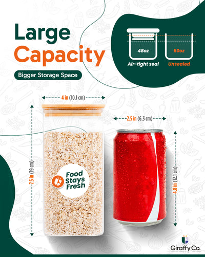 Bocaux carrés en verre