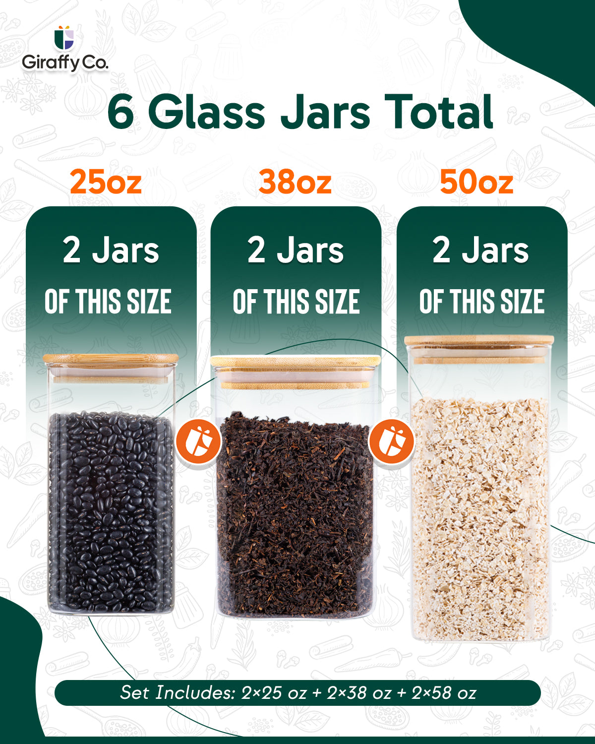 Bocaux carrés en verre