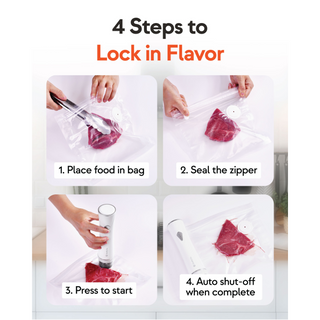 Vacuum Sealer Machine Set + 10 Reusable Vacuum Bags + Foldable Drying Rack | Giraffy Co.