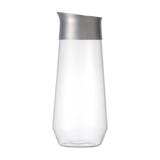 KINTO LUCE Water Carafe with clear heat-resistant glass body and stainless steel spout, minimalist design