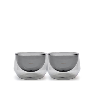 KRUVE IMAGINE Glasses (2-Pack) in smoked borosilicate glass with double-walled spherical design